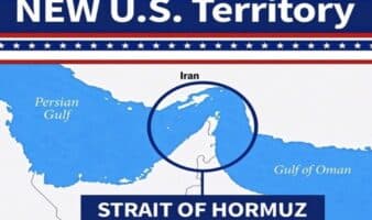 Trump publica una imagen en la que declara el estrecho de Ormuz como 'nuevo territorio' de EE.UU.